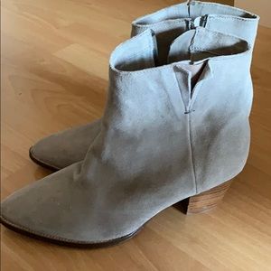 Grey suede booties